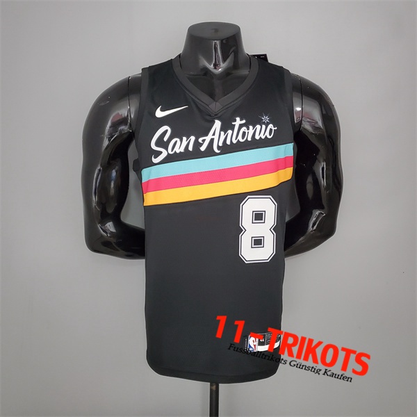 Neues San Antonio Spurs (Mills #8) NBA Trikots Schwarz City Edition