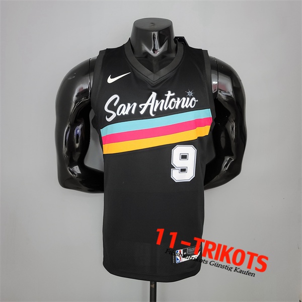 Neues San Antonio Spurs (Parker #9) NBA Trikots Schwarz City Edition