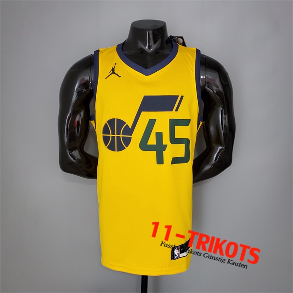 Utah Jazz (Mithcell #45) NBA Trikots 2021 Gelb Jordan Theme