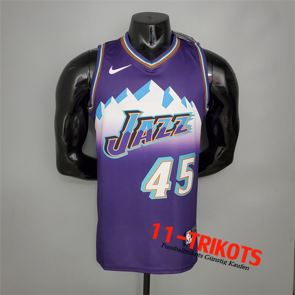Utah Jazz (Mithcell #45) NBA Trikots Retro Violett Snow Mountain Edition