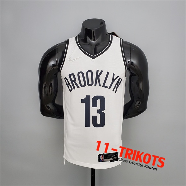 Brooklyn Nets (Harden #13) NBA Trikots Weiß 75th Anniversary