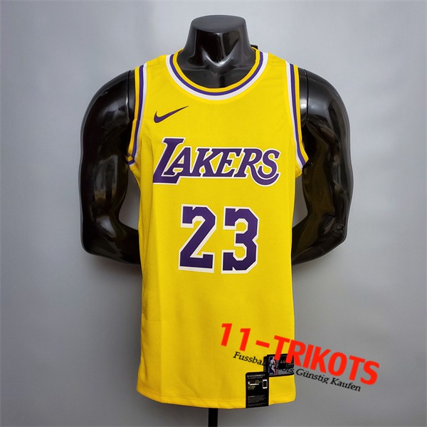 Los Angeles Lakers (James #23) NBA Trikots Gelb Encolure Ronde