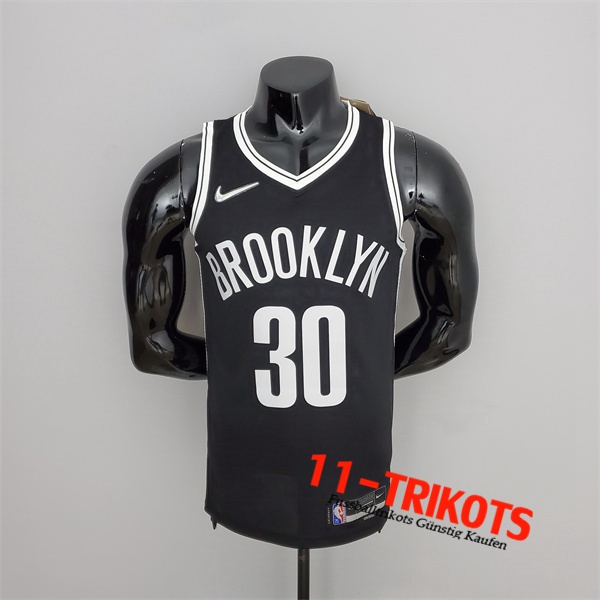 Brooklyn Nets (Curry #30) NBA Trikots Schwarz 75th Anniversary