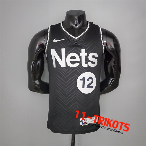 Brooklyn Nets (Harris #12) NBA Trikots 2021 Schwarz Bonus Edition