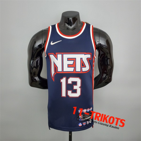 Brooklyn Nets (Harden #13) NBA Trikots Blau Royal 75th Anniversary City Edition