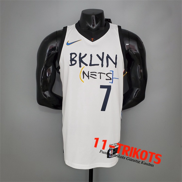Brooklyn Nets (Durant #7) NBA Trikots Graffiti Weiß