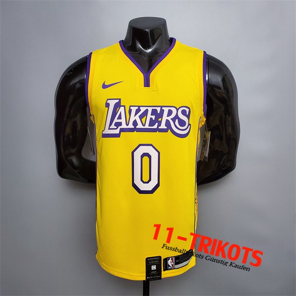 Los Angeles Lakers (Kuzma #0) NBA Trikots Gelb V-collerette City Edition