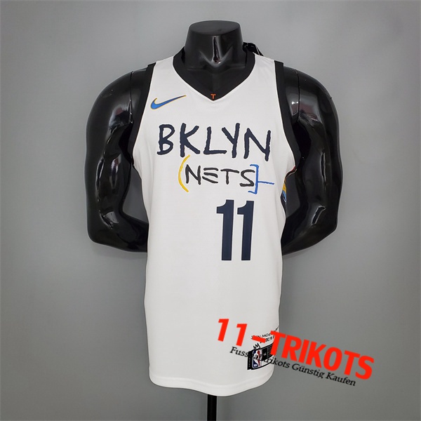 Brooklyn Nets (Irving #11) NBA Trikots Weiß Graffiti