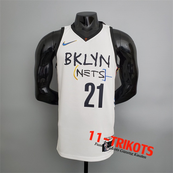 Brooklyn Nets (Aldridge #21) NBA Trikots Weiß Graffiti