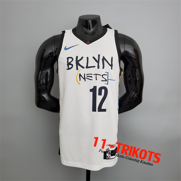 Brooklyn Nets (Harris #12) NBA Trikots Weiß Graffiti