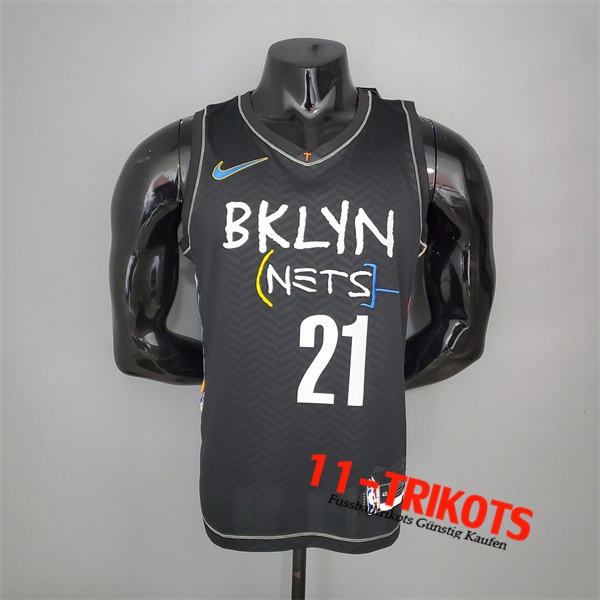 Neues Brooklyn Nets (Aldridge #21) NBA Trikots Schwarz City Edition