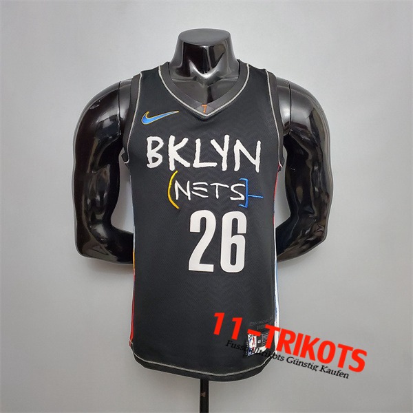 Neues Brooklyn Nets (Dinwddie #26) NBA Trikots Schwarz City Edition