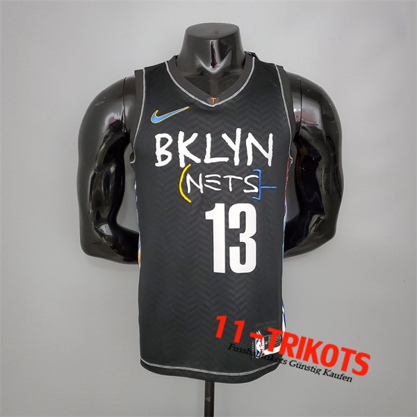 Neues Brooklyn Nets (Harden #13) NBA Trikots Schwarz City Edition