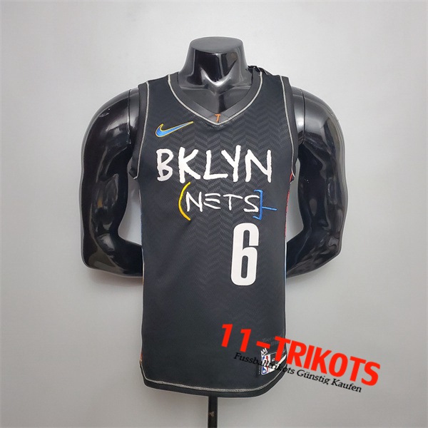 Neues Brooklyn Nets (Jordan #6) NBA Trikots Schwarz City Edition
