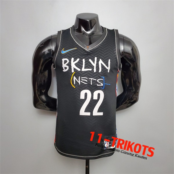 Neues Brooklyn Nets (LeGrün #22) NBA Trikots Schwarz City Edition