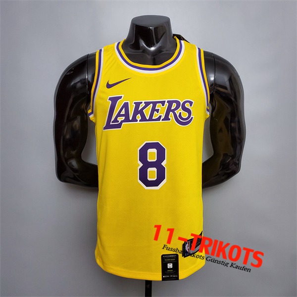 Los Angeles Lakers (Bryant #8) NBA Trikots Gelb Encolure Ronde Commemorative Edition