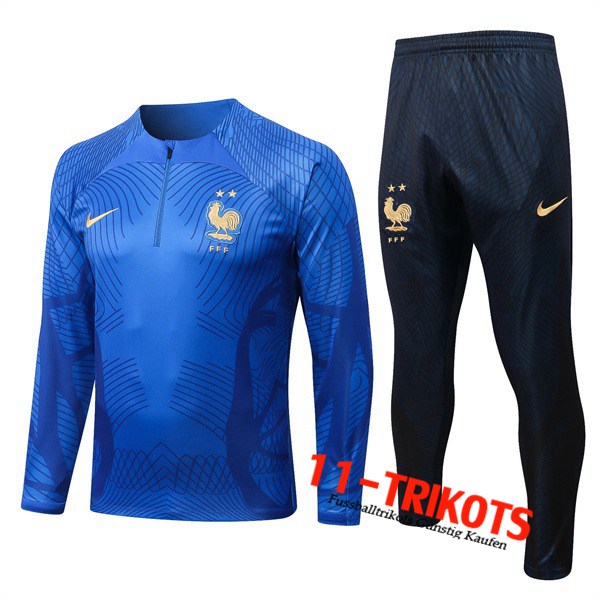 Frankreich Trainingsanzug Pattern Blau 2022/2023