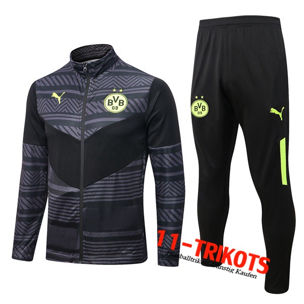 Dortmund Trainingsanzug (Jacke) Schwarz/Grau 2022/2023