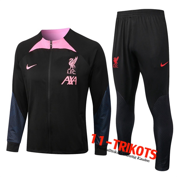 FC Liverpool Trainingsanzug (Jacke) Schwarz/Rosa 2022/2023