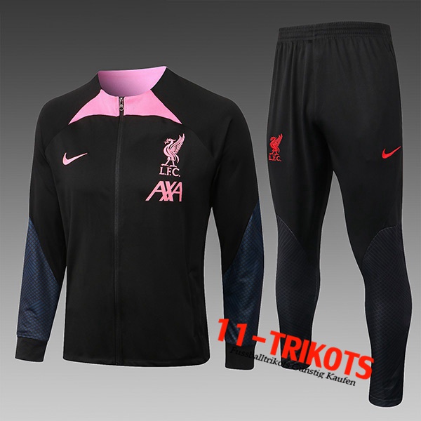 FC Liverpool Trainingsanzug Kinder Schwarz/Rosa 2022/2023