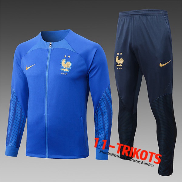 Frankreich Trainingsanzug (Jacke) Kinder Blau 2022/2023