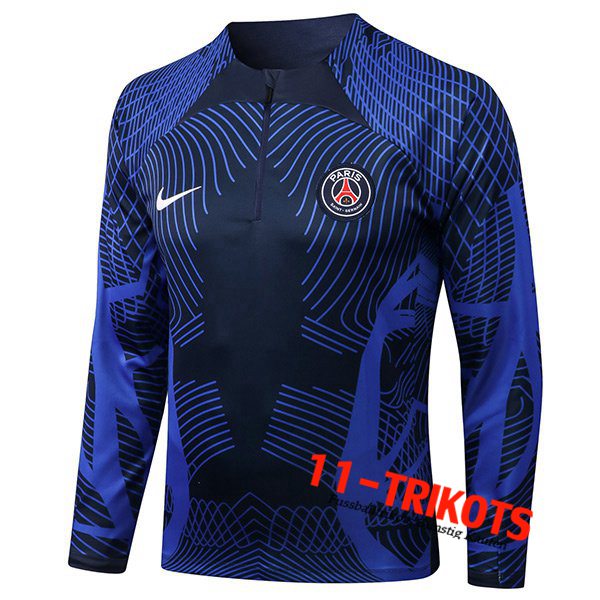 PSG Training Sweatshirt Pattern Navy blau 2022/2023