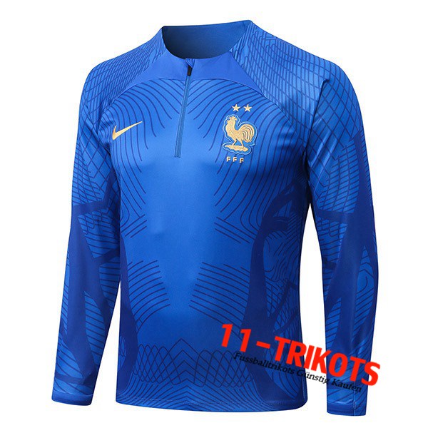 Frankreich Training Sweatshirt Pattern Blau 2022/2023