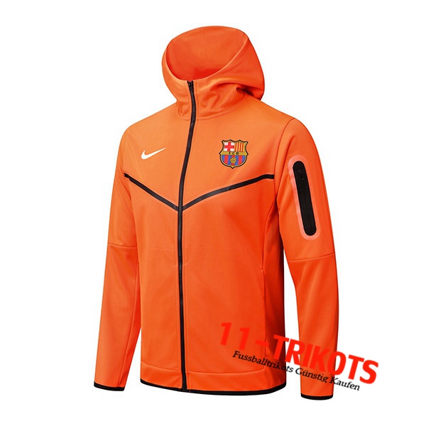 FC Barcelona Trainingsjacke Mit Kapuze Orange 2022/2023