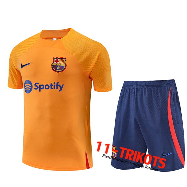 FC Barcelona Trainingstrikot + Shorts Gelb 2022/2023