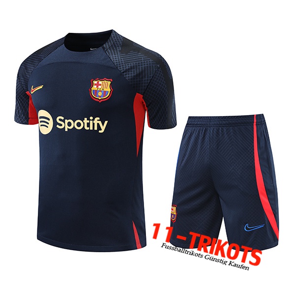 FC Barcelona Trainingstrikot + Shorts Navy blau/Rot 2022/2023