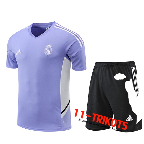 Real Madrid Trainingstrikot + Shorts lila 2022/2023