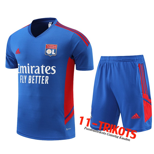 Lyon Trainingstrikot + Shorts Blau 2022/2023