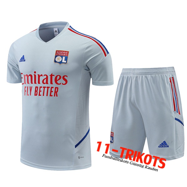 Lyon Trainingstrikot + Shorts Grau 2022/2023