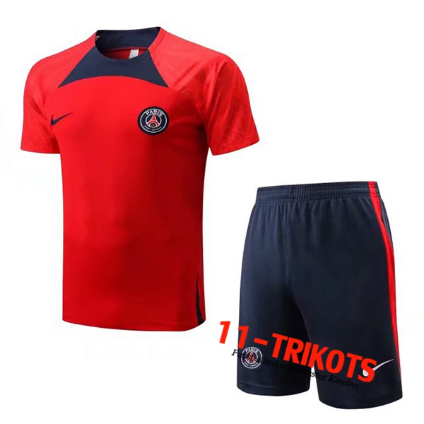 PSG Trainingstrikot + Shorts Rot/Schwarz 2022/2023