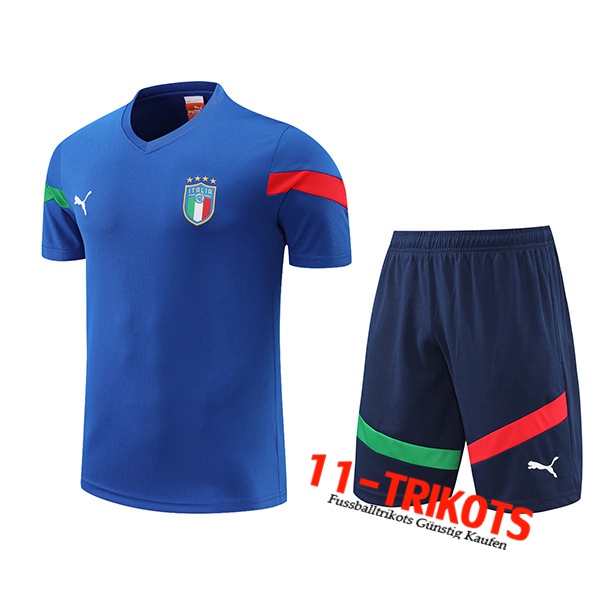Italien Trainingstrikot + Shorts Blau 2022/2023