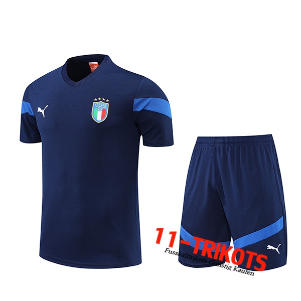Italien Trainingstrikot + Shorts Navy blau 2022/2023