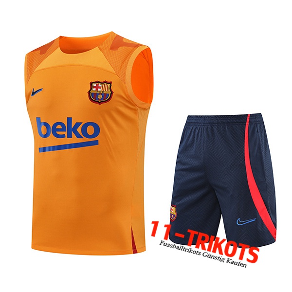 FC Barcelona Trainings-Tanktop + Shorts Gelb 2022/2023