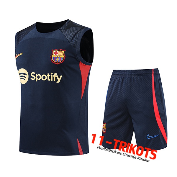 FC Barcelona Trainings-Tanktop + Shorts Navy blau 2022/2023