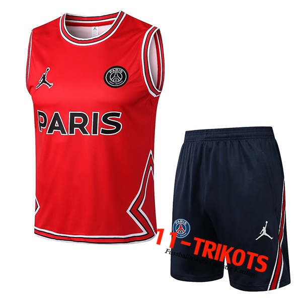 Jondan PSG Trainings-Tanktop + Shorts Rot 2022/2023