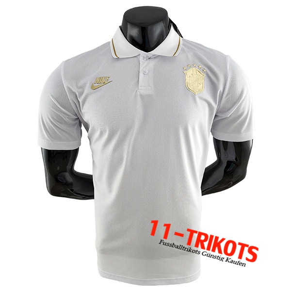 Brasilien Trainingstrikot Poloshirt Weiß 2022/2023