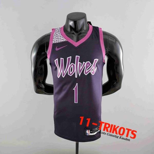 Minnesota Timberwolves NBA Trikots (EOWAROS #1) Schwarz/lila