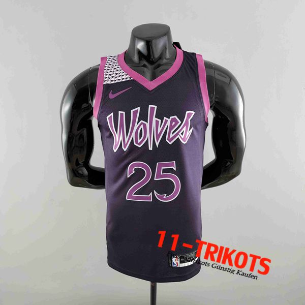 Minnesota Timberwolves NBA Trikots (ROSE #25) Schwarz/lila