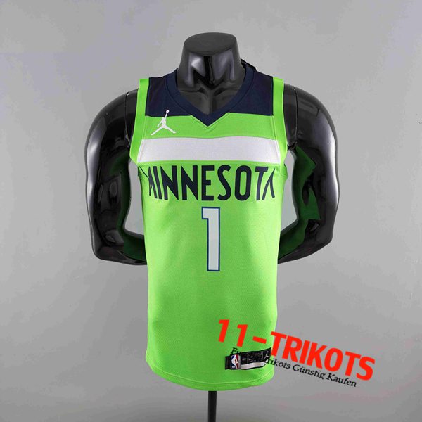 Minnesota Timberwolves NBA Trikots (EDWARDS #1) Grün Air Jordan