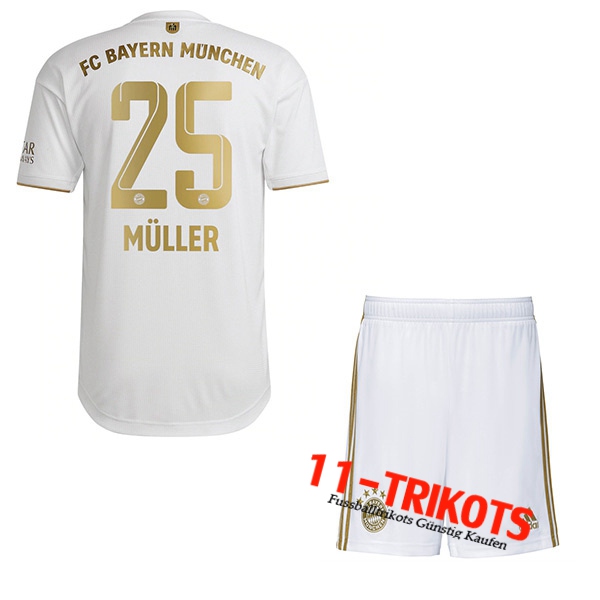 Bayern München (MÜLLER #25) Kinder Auswärtstrikot 2022/23