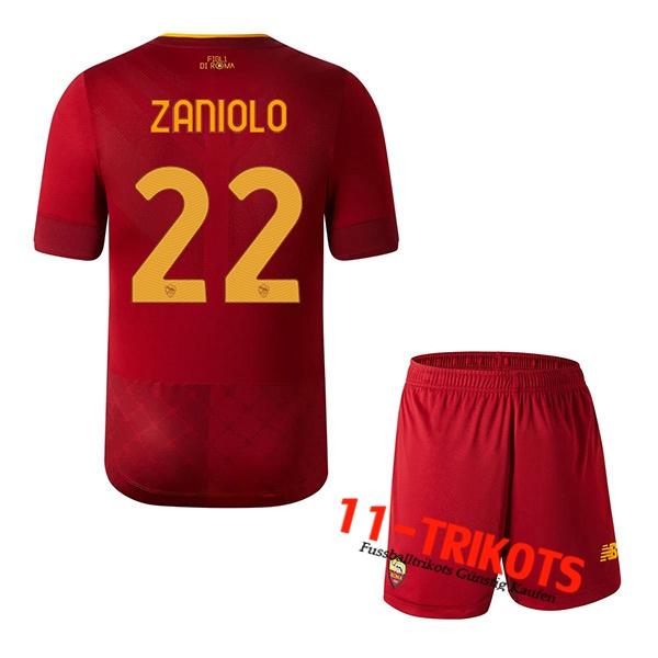 AS Rom (ZANIOLO #22) Kinder Heimtrikot 2022/23