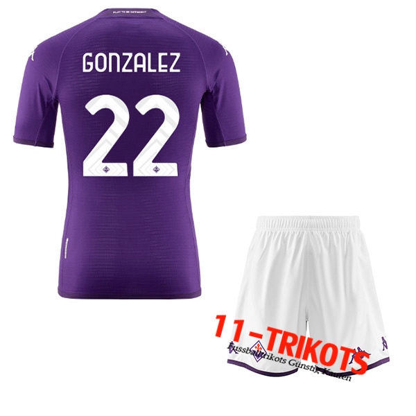 ACF Fiorentina (GONZALEZ #22) Kinder Heimtrikot 2022/23