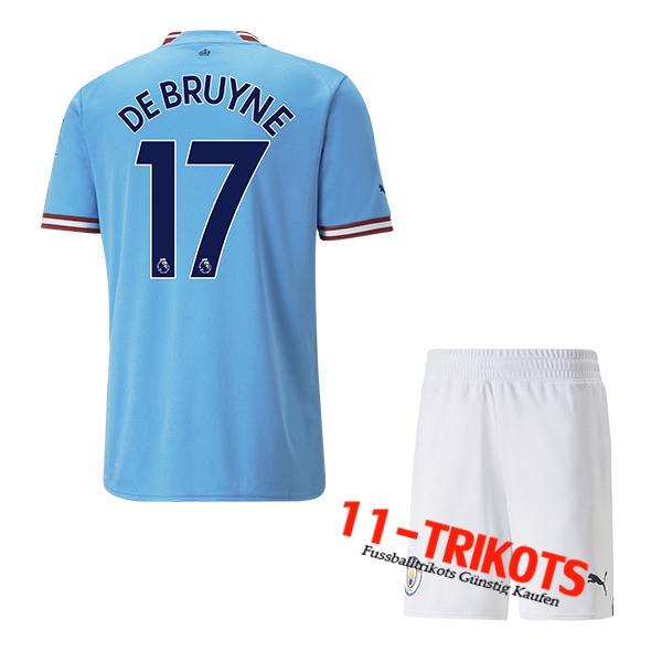 Manchester City (DE BRUYNE #17) Kinder Heimtrikot 2022/23