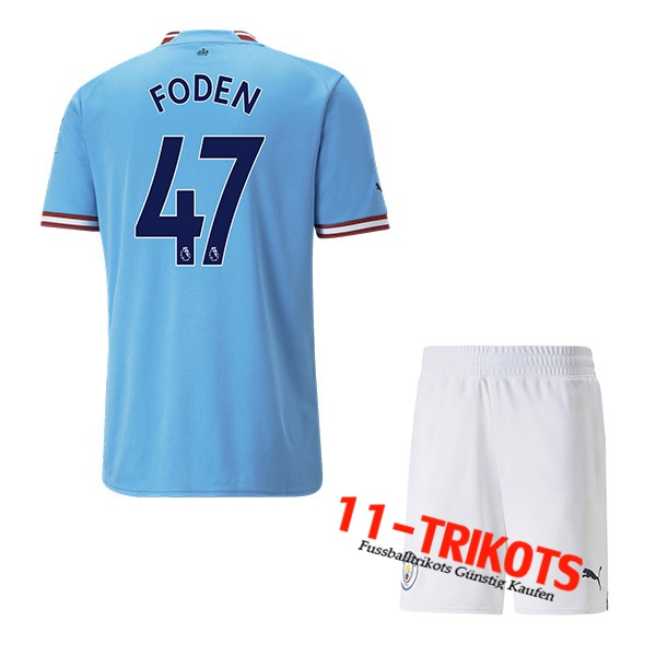 Manchester City (FODEN #47) Kinder Heimtrikot 2022/23