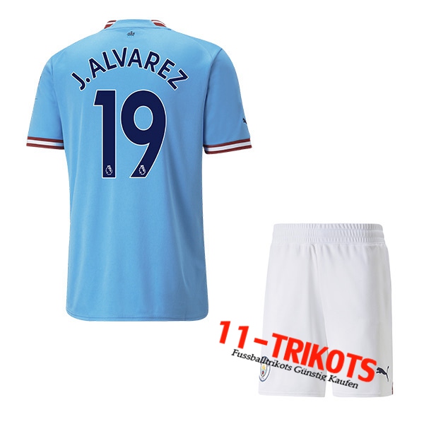 Manchester City (J.ALVAREZ #19) Kinder Heimtrikot 2022/23