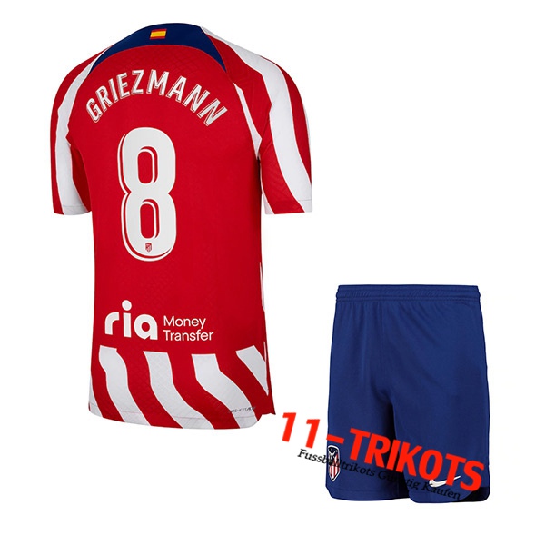 Atletico Madrid (GRIEZMANN #8) Kinder Heimtrikot 2022/23